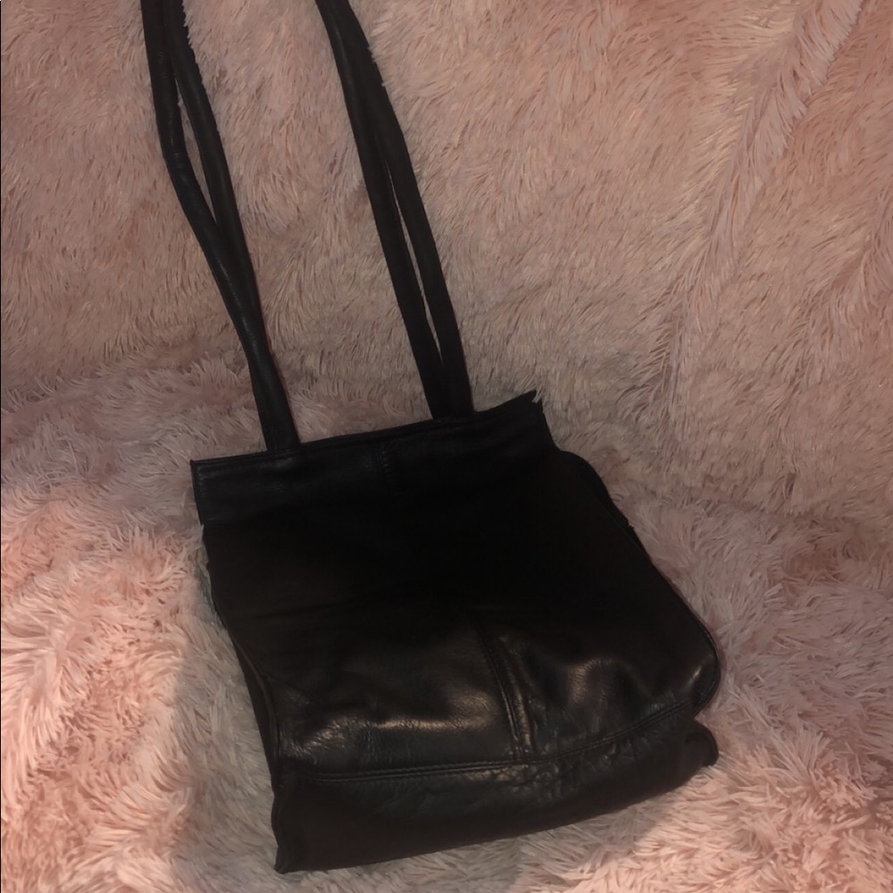 Black leather purse